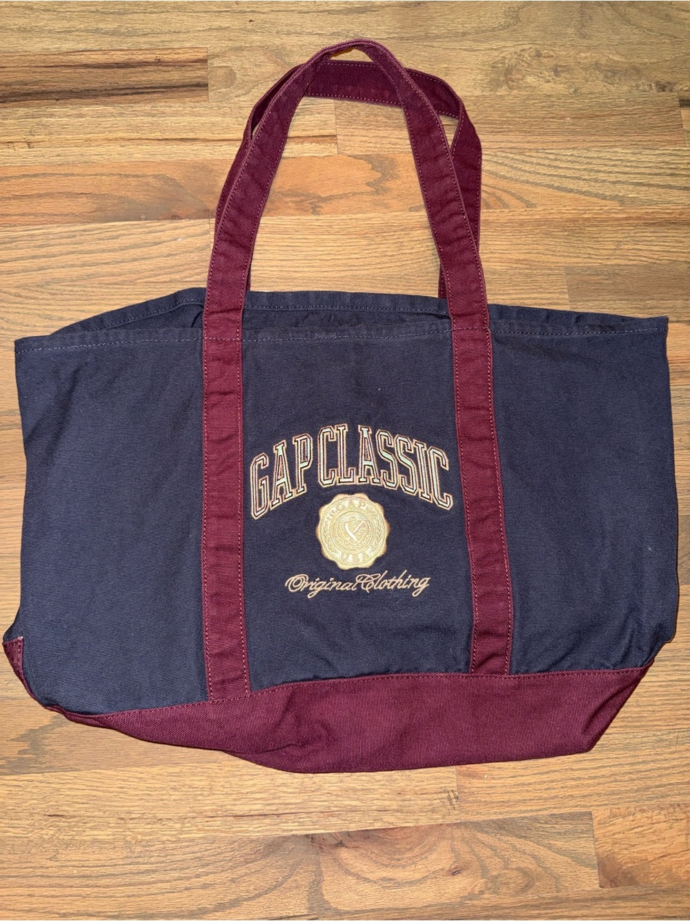 Varsity GAP Classic Navy & Burgundy Canvas Tote